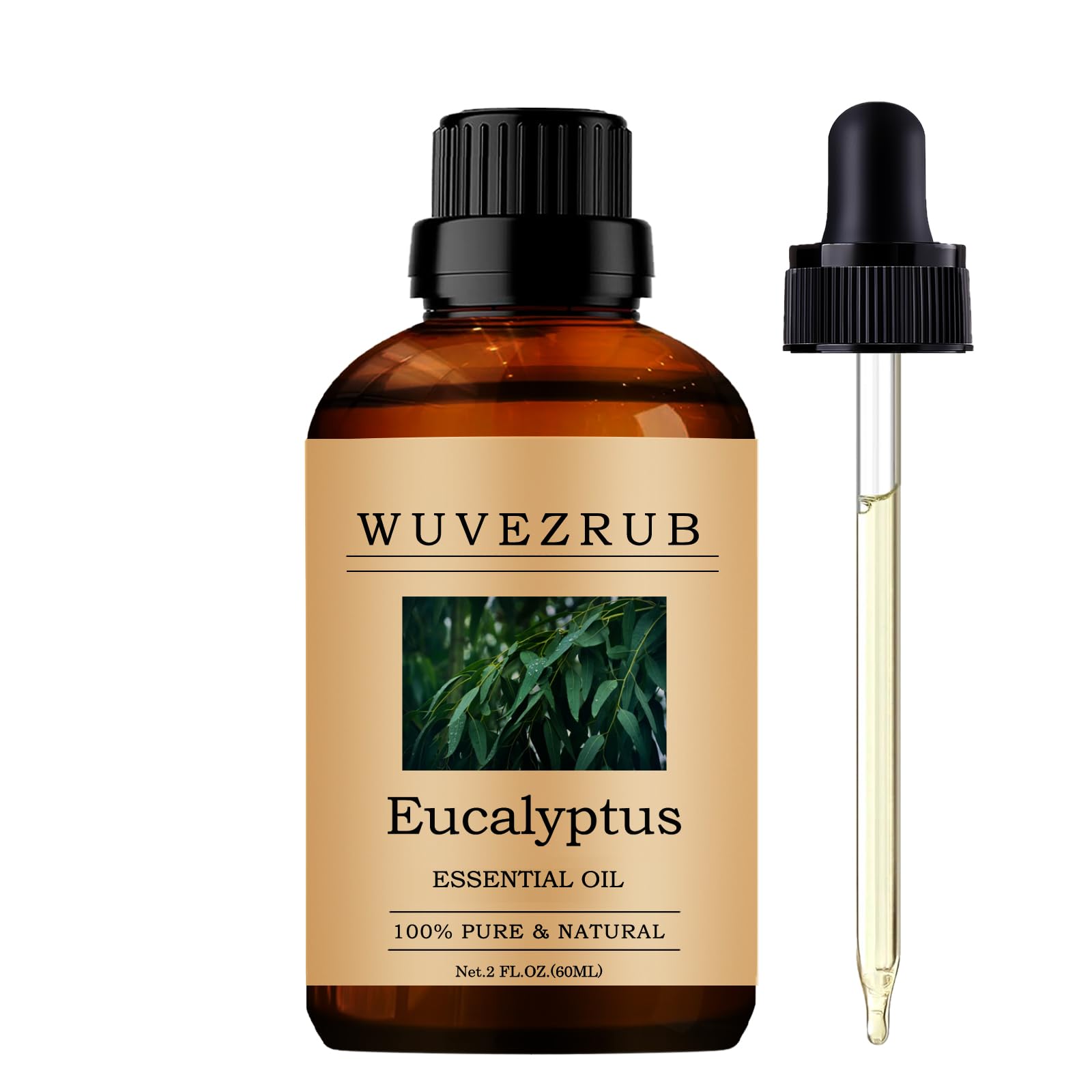 Organic Eucalyptus Essential Oil, 60ML 100% Pure and Natural for Aromatherapy Diffuser - 2 Fl Oz