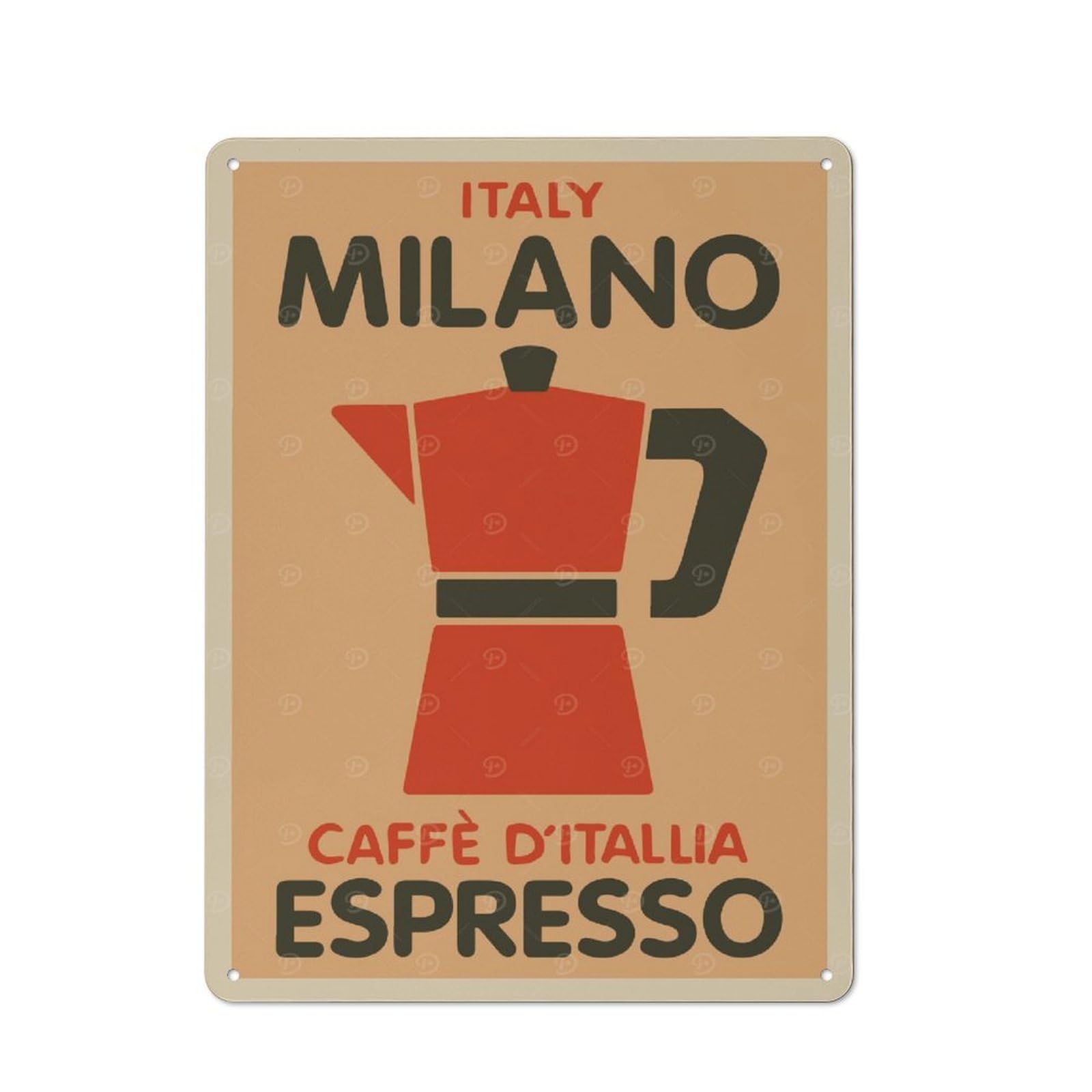 Old Style Milano Espresso Italy Coffee Decorative Tin Plaque 40x30cm, Bar Wall Plaque for Bar, Kitchen, Garage Or Games Room