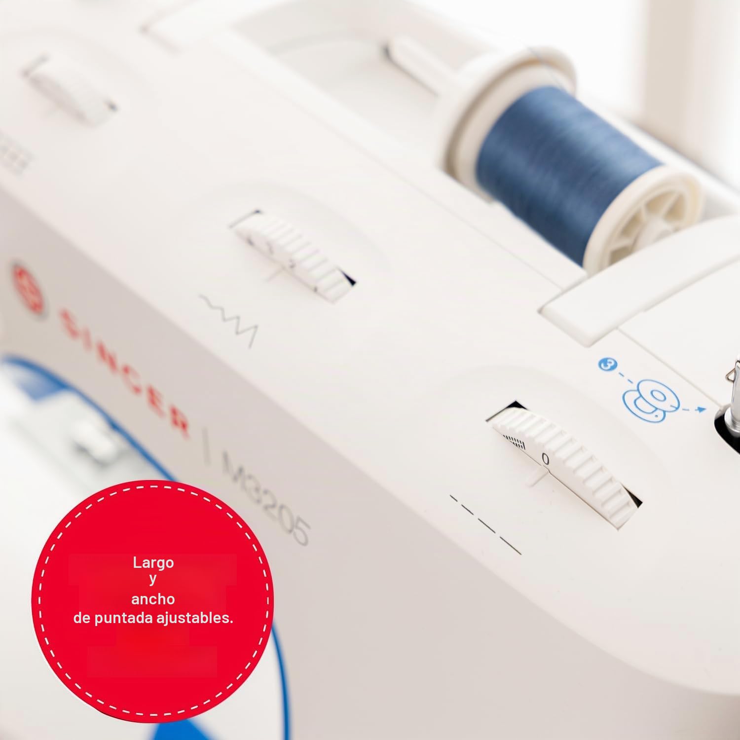 Singer M3205 - Máquina de coser, color blanco