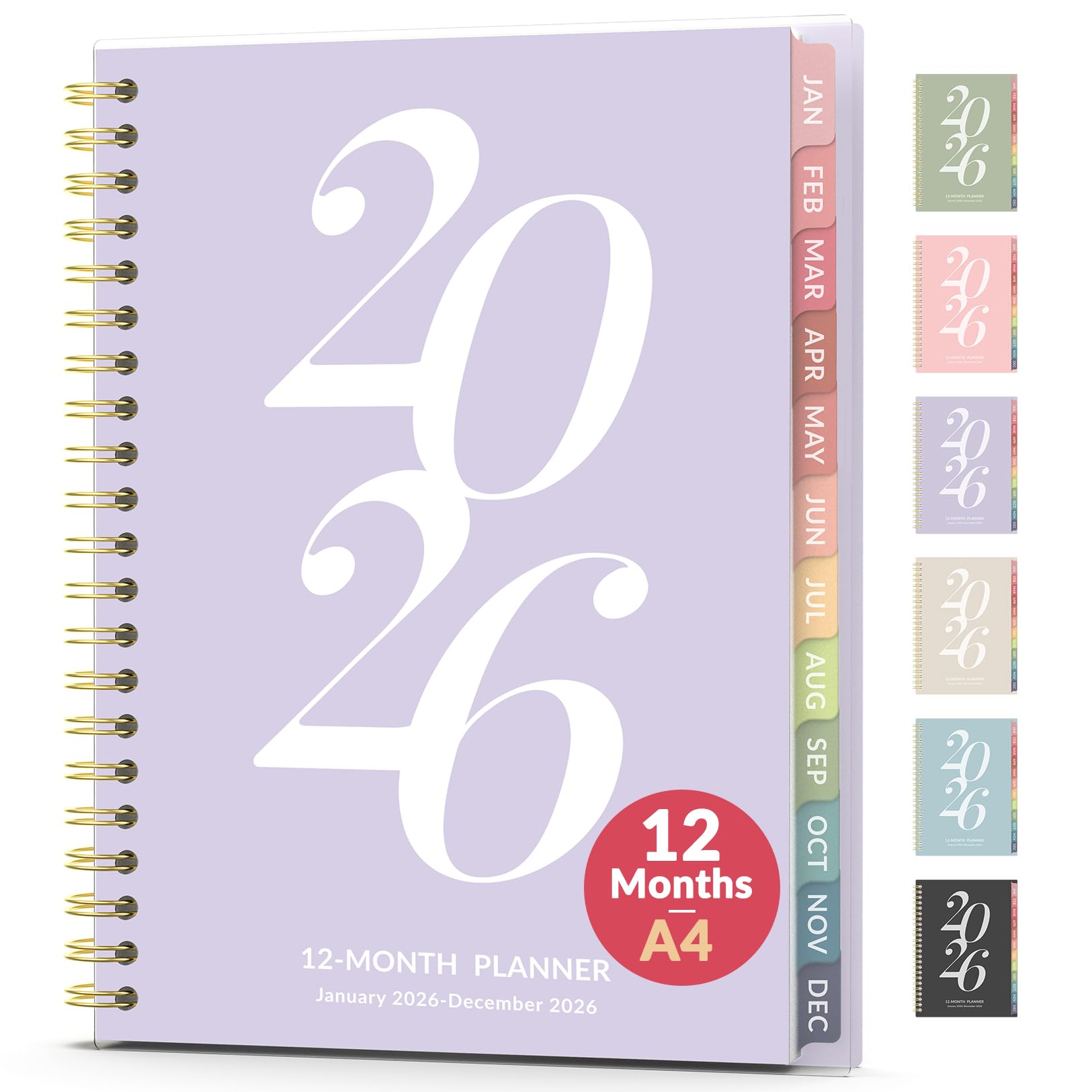 Forvencer 2026 Planner Weekly and Monthly, Jan - Dec 2026, 8.5” x 11”, Large Agenda Planner for Women, Aesthetic Calendar Planner with Spiral Bound, Month Tab, Flexible Cover for School Office, Purple