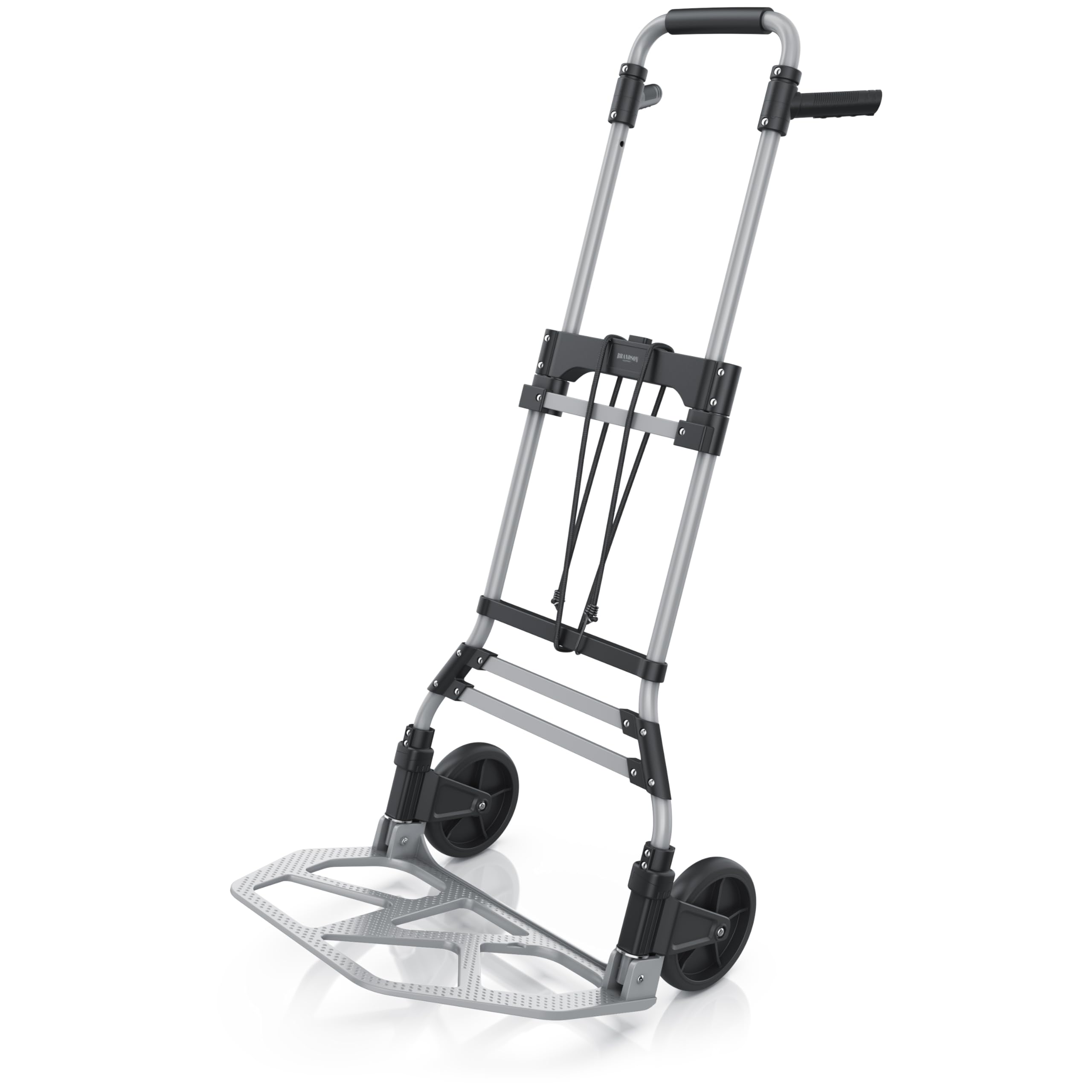 Produktbild von Klappbare Sackkarre Aus Edelstahl – Höhenverstellbar 69–103 Cm, 80 Kg Tragkraft, 10 Cm Leise Vollgummireifen, Platzsparend