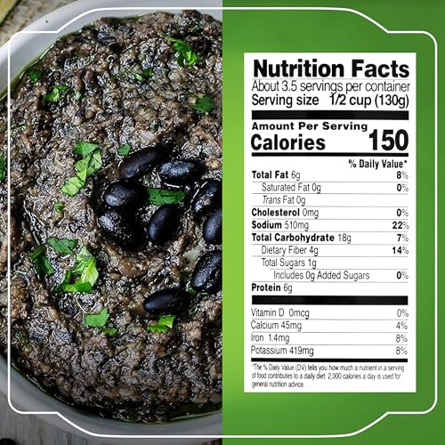 Image of La Sierra Refried Black Beans, Ready-to-Eat Vegetarian Refried Beans, 15.2 oz Pouch (Pack of 8)
