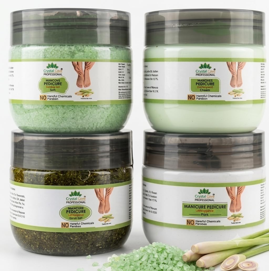 Professional Manicure Pedicure Kit – Lavender Spa Combo | Salt, Scrub Gel, Cream & Pack | Paraben Free | Salon Professional Foot & Hand Care | Soft & Smooth Skin (Lemon Grass) 800gm-image-29
