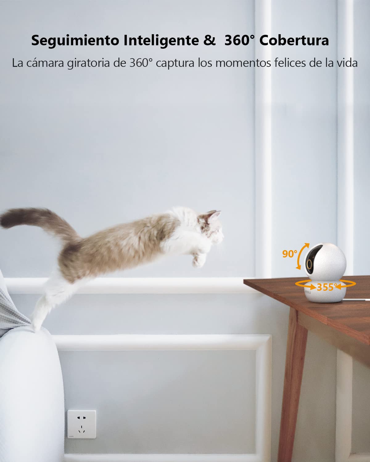 Imou 4MP Cámara Vigilancia WiFi Interior 360° con AI Detección Humano, 2.5K Cámara IP WiFi con Visión Nocturna, Audio Bidireccional,Sirena,Control Remoto, Modo de Privacidad,Compatible con Alexa