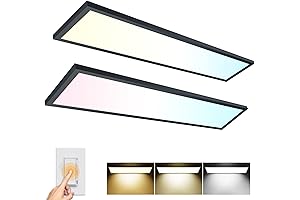 2-Pack Surface Mount 4 Ft. Integrated LED Light Fixture in Black with Triac Dimmer