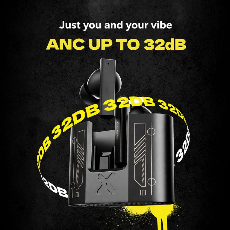 Image of Buds Marine TWS Earbuds | ANC Noise Cancellation | 13mm Driver | 35H Battery | BT 5.3 | ENC Mic | Alloy Case Design (Black)