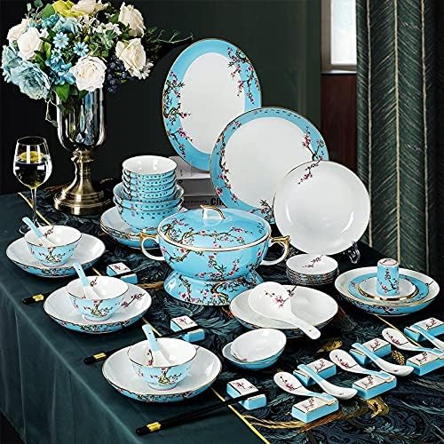 セラミック食器景徳鎮中国ボーンチャイナエナメルボウル箸と皿