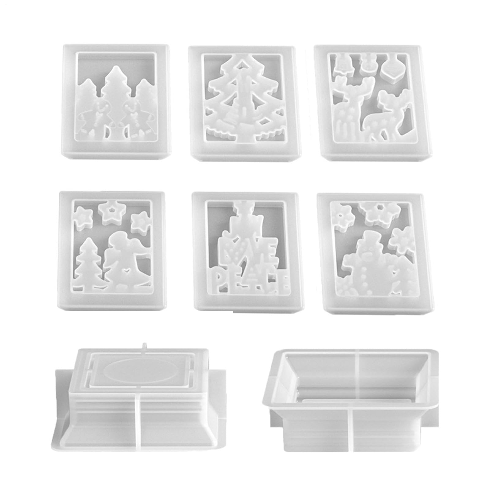 Moules de Noël en silicone antiadhésif pour un démoulage de résine parfait