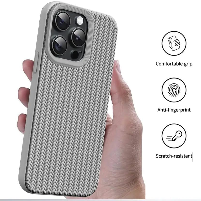 Image of Compatible with iPhone 13 Pro | Premium Textured Microfiber Candy Protective Case | Shock-Absorbing Back Cover with Enhanced Camera Guard (Gray)