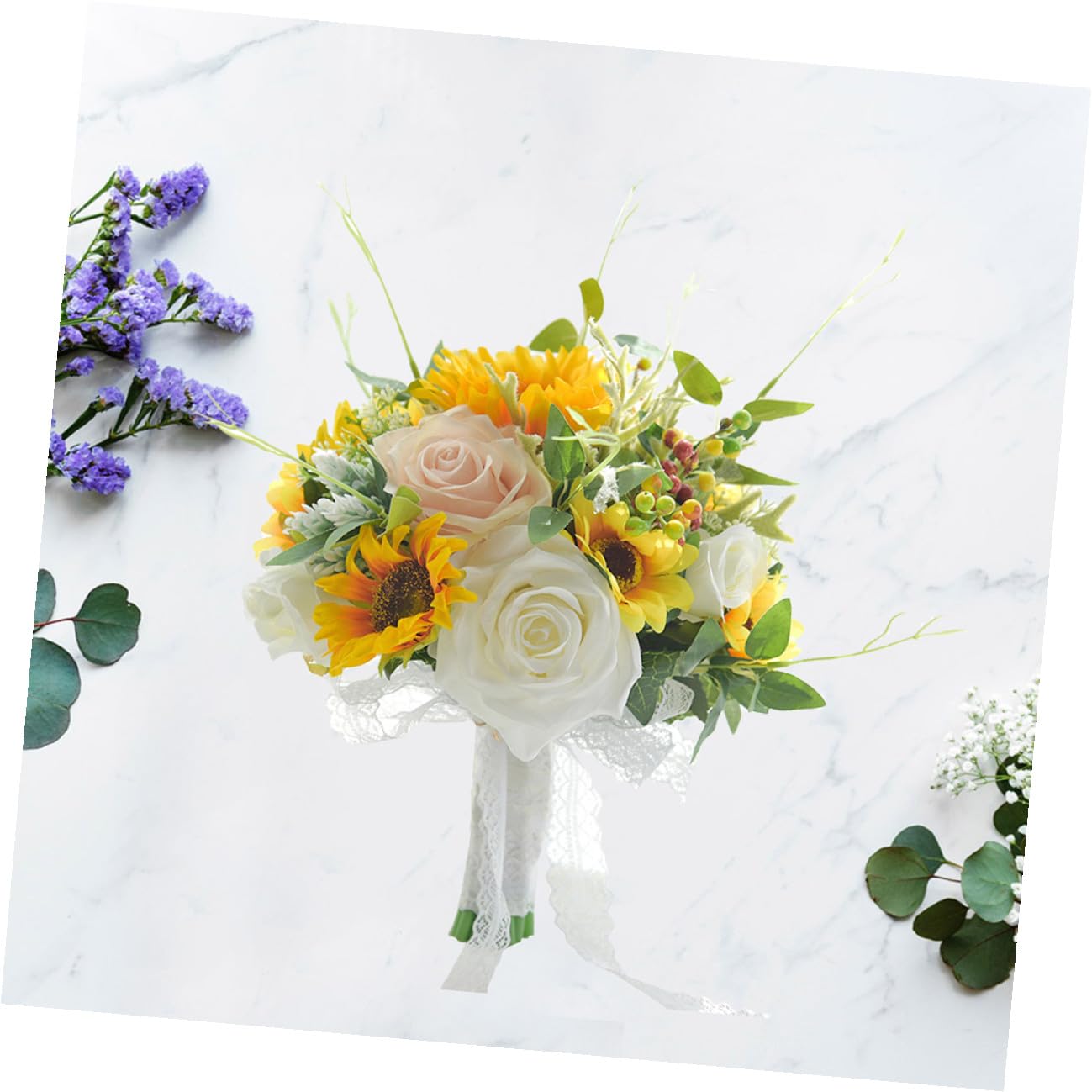 Künstlicher Sonnenblumen Brautstrauß aus Seide Langlebige Hochzeitsdekoration mit Zartem Design für Partys und Tanzveranstaltungen