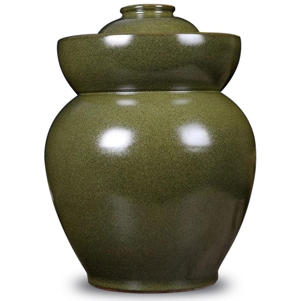 Antique Sealed Fermentation Jar, High Temperature Fired Kaolin Pickle Jar, Traditional Water Seal Design, Grain Storage Container(5kg/176.4oz)