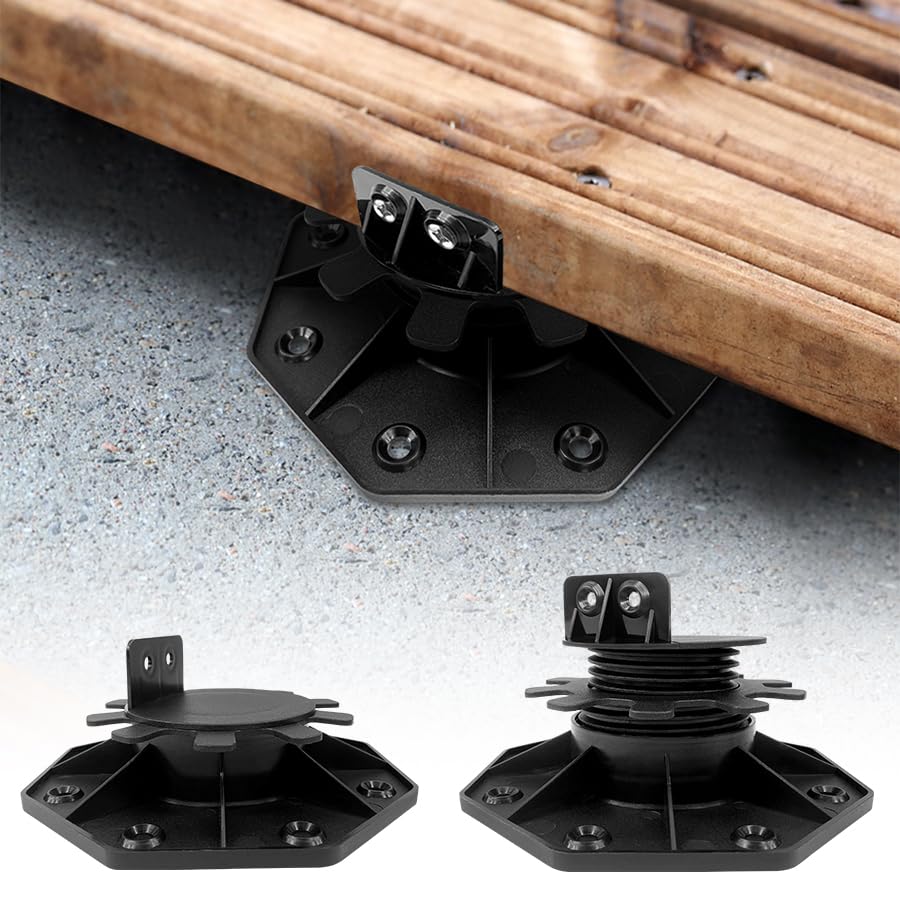 SAILUN 30-60mm Height Adjustable Stilt Bearings Pack of 30, Self-Levelling PP Decking Stelzlager for Substructure Patio Panels, DIY Decking Outdoor Flooring Materials