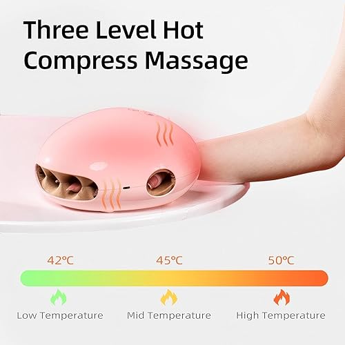 Miniatura 3 de Masajeador de manos portátil con calor y compresión para artritis y dolor de palma, masaje de manos con amasamiento de palma, 3 modos y 3 niveles de