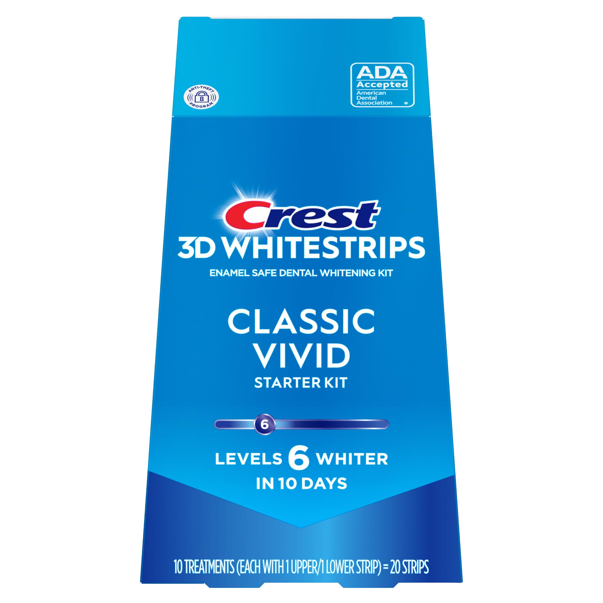 3D Whitestrips, Classic Vivid, Teeth Whitening Strip Kit, 20 Strips (10 Count Pack)