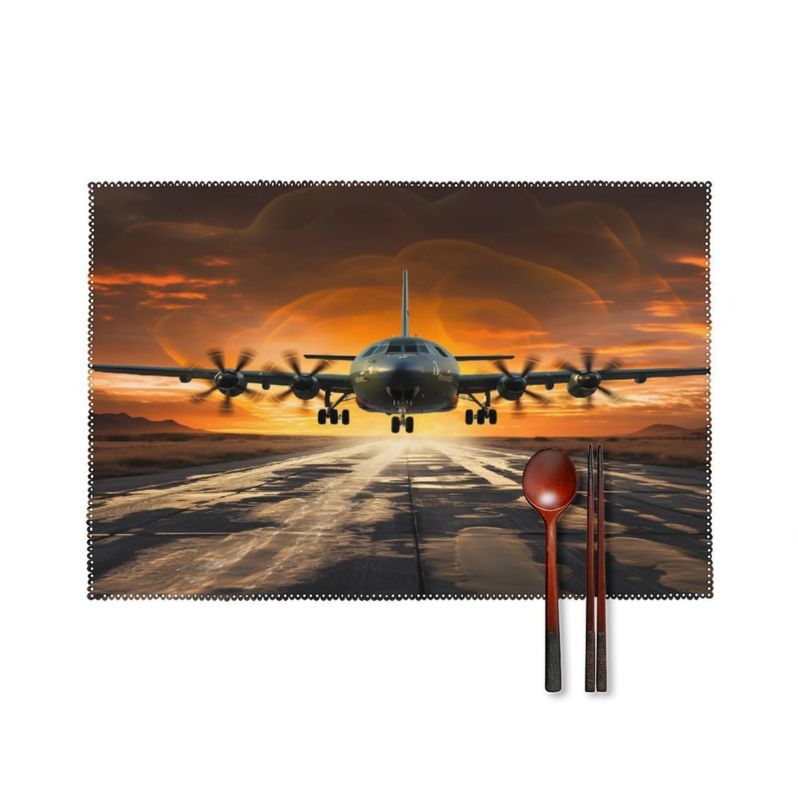 Fodpand Style Military Aircraft Landing Placemats Set Of 4 Place Mats Table Mats