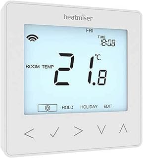 Heatmiser NeoStat Programmable Water and Central Heating Thermostat Works with the NeoHub for Smart Control Alexa Google Assistant and Apple Home Kit (White)