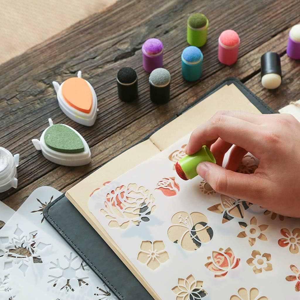 10pcs Sponge Finger Daubers Foam Painting Pad Stamping Brush Scrapbooking Drawing Art Bookmarks, Blue