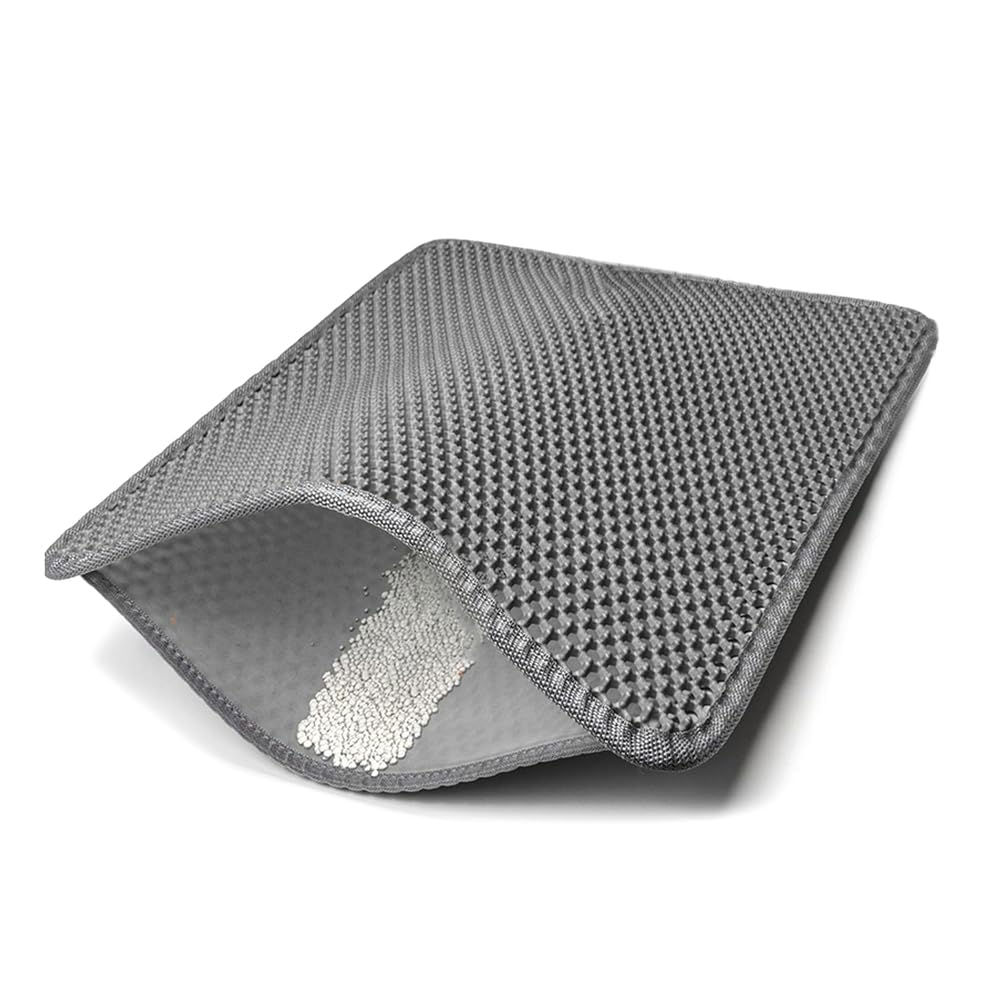 YRREATY Litter Mat-Cat Litter Mat-30" X 22", Large Litter Box Mat with Double Layers Litter Trapping, Easy to Clean for Floor