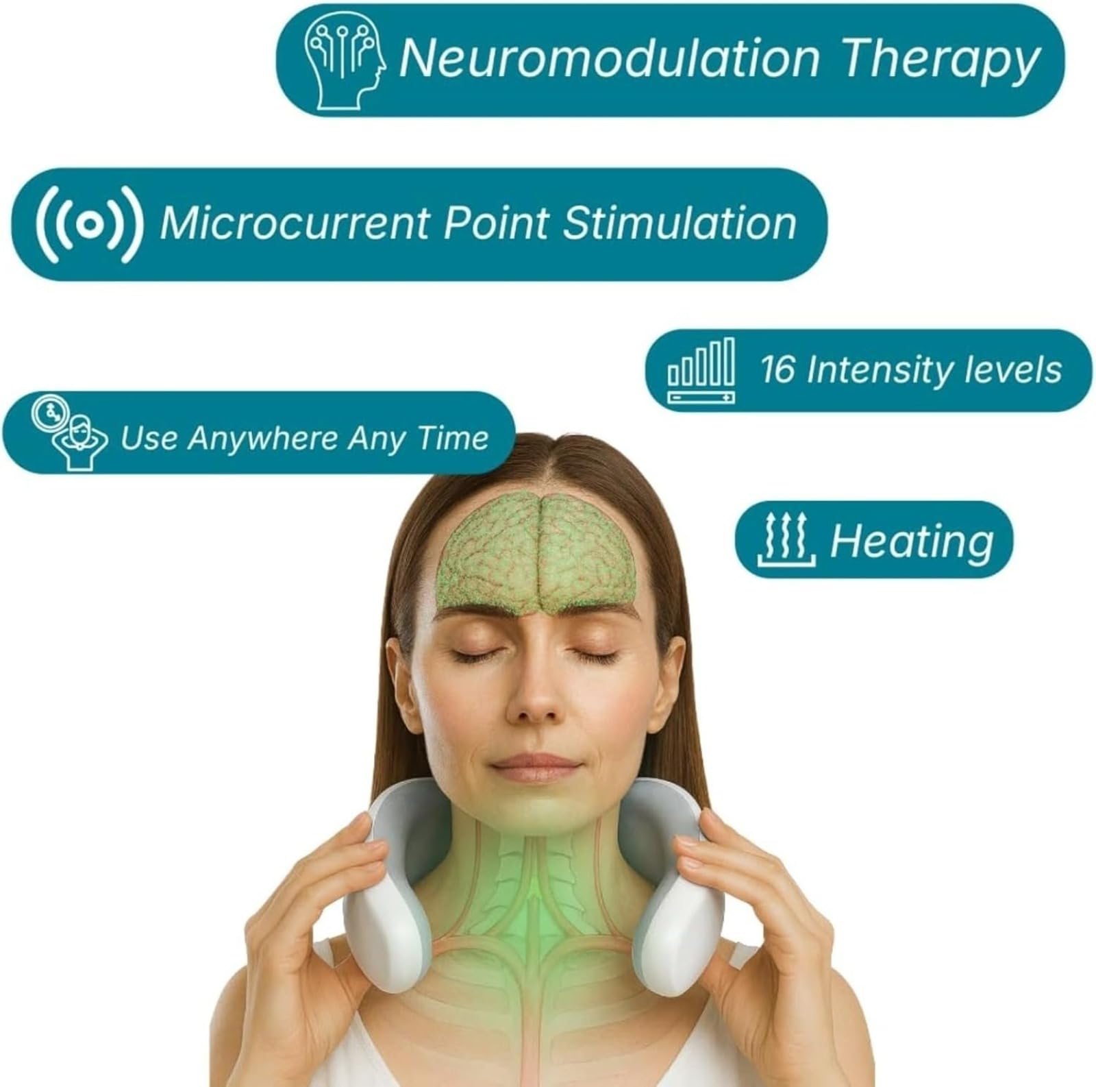 Massager de cuello, neuropulse 2.0 neck massager, with 4 Heated Heads, Promotes Muscle Relaxation and Improves Sleep Quality,aparato de masaje cervical. masajeador de cuello