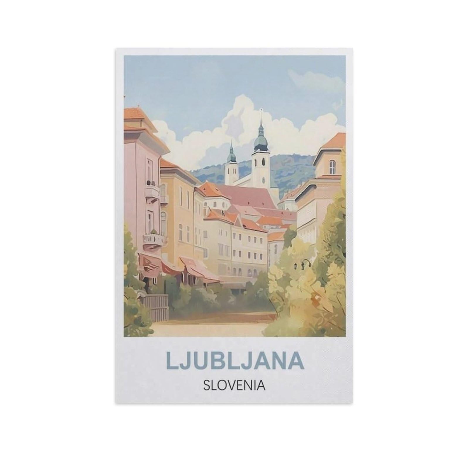 PGCKSK DIY Diamond Painting，Ljubljana Slovenia，Cross Stitch Full Drill 5D Embroidery Mosaic Wall Decor Art（30 x 40 cm/11.81 x 15.74 inches）-FW79