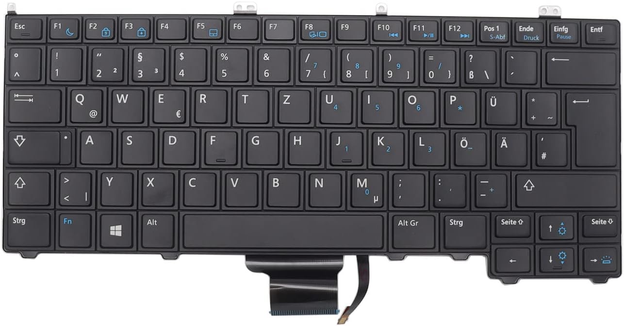 Original Dell Laptop Tastatur Deutsch QWERTZ - Mit Hintergrundbeleuchtung Silber