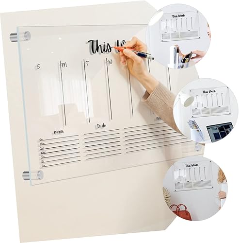 Miniatura 3 de Operitacx 3 juegos de escritorio con pizarra blanca negra para escribir para la marca de pared moderno familia comida clara y mes notas secas