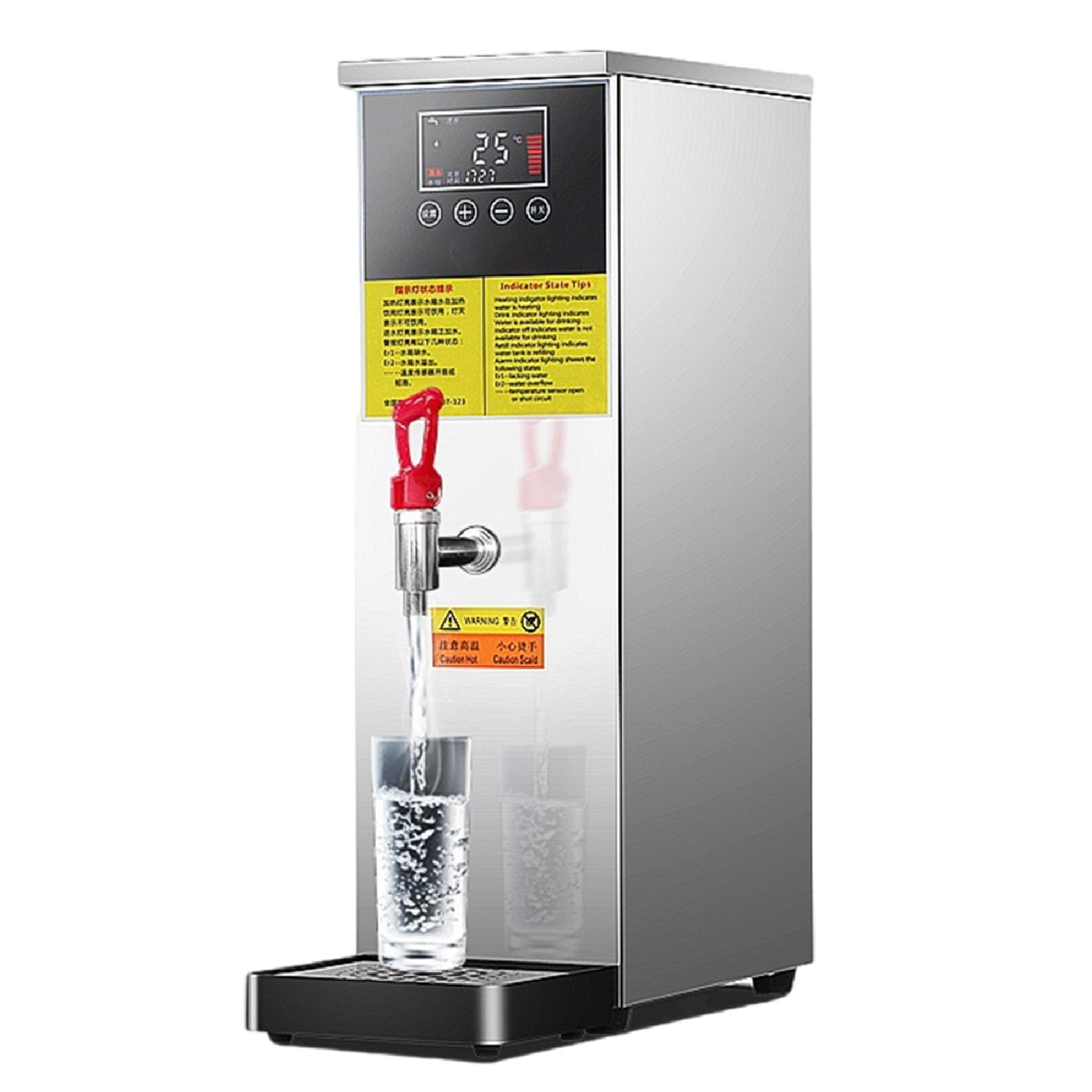 Podgrzewacze Wody, Komercyjne Kotły Do Podgrzewania Wody, Automatyczny Podgrzewacz Wody Ze Stali Nierdzewnej, Wyświetlacz Lcd, Regulacja Temperatury 40-100°C,Silver-25l