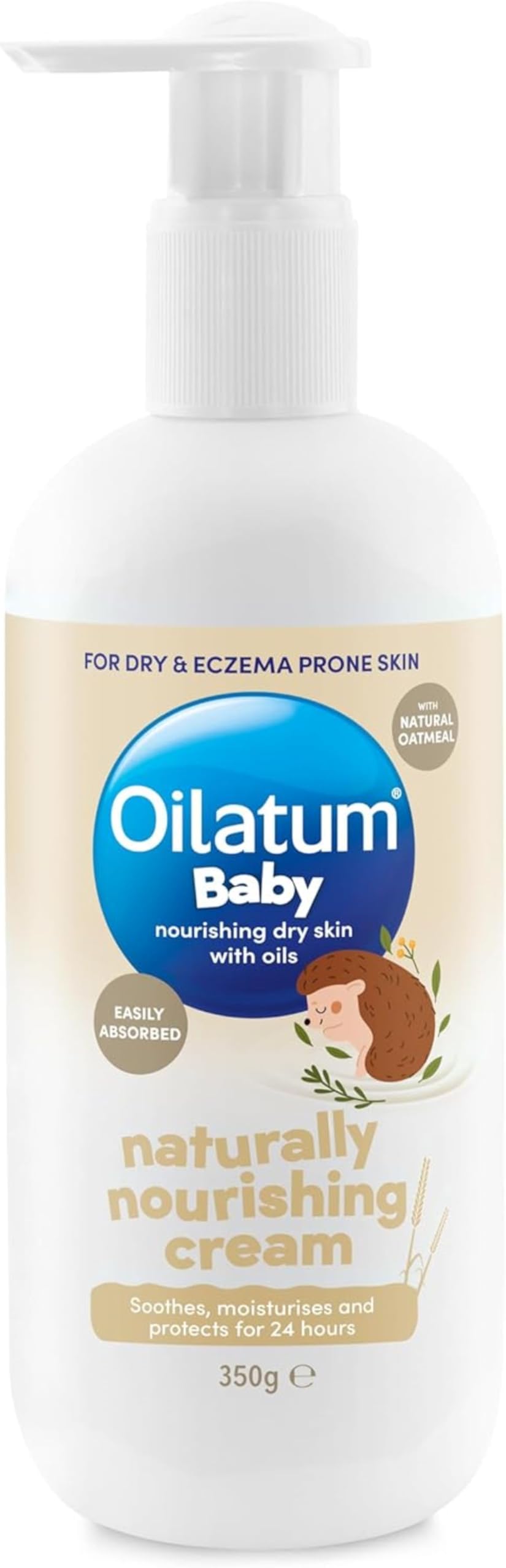 Baby Naturally Nourishing Cream, Enriched with Natural Oatmeal, Provides Relief and Hydration for Up To 24 Hours, For Dry, Itchy and Eczema-Prone Skin, Suitable to Use from Birth, 1 x 350g