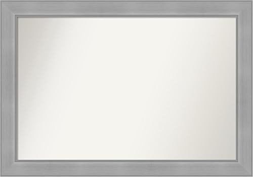 Amanti Art Espejo personalizado, espejo de baño de níquel cepillado, espejo de pared o espejo de tocador de baño sobre fregadero (25.25 x 36.25