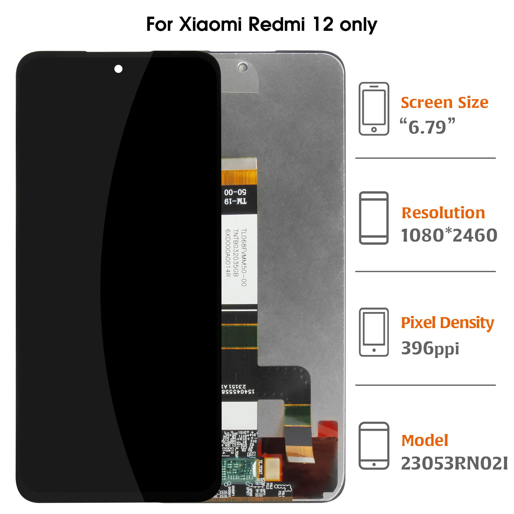 Amazon.com: A-MIND OEM Screen Replacement for Xiaomi Redmi 12 6.79
