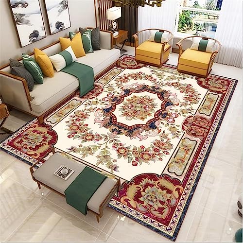 Tapis marbre géométrique haut de gamme rouge clair 180X280cm revêtement de sol