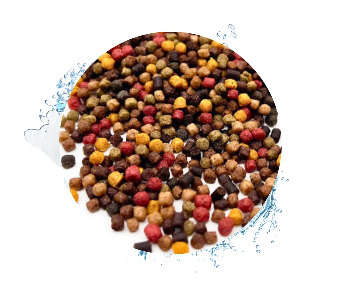 Warnick's Fischfutter Koifutter 5-Sorten-Mix 3 mm - 15 kg | Fischfutter für Koi & Zierfische - Schwimmfähig & gut verdaulich - Farbverstärkend mit Spirulina