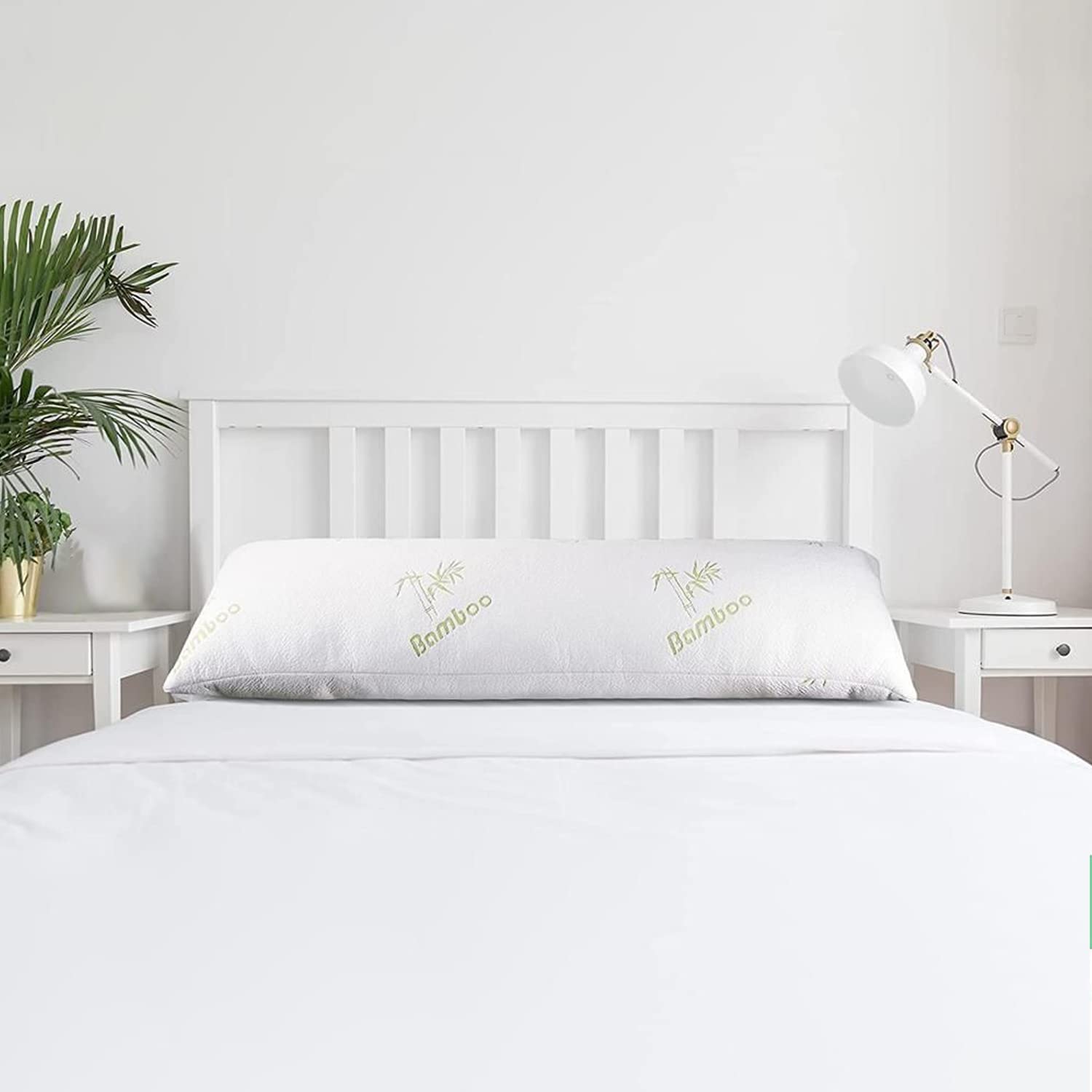 PLUSH Full Body Pillow for Sleeping, Pregnancy. Crafted from Durable Materials, Hypoallergenic Breathable Bamboo Pillow Case, Great for Side Sleepers, Long Pillow for a Full Body Cuddle