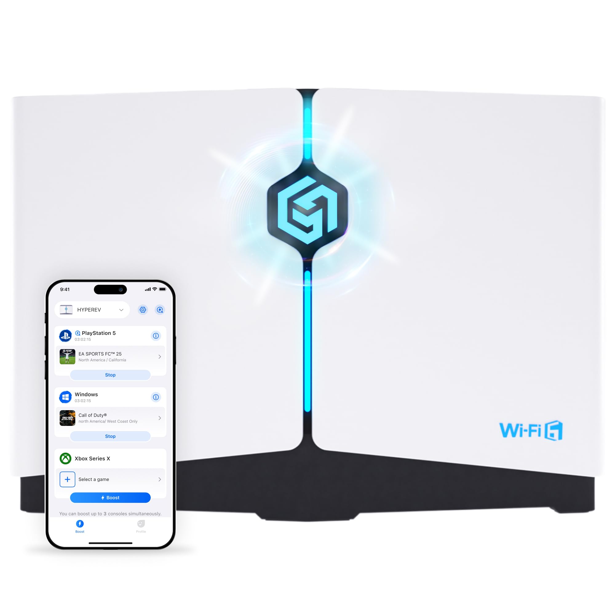 Router WLAN para Juegos - como Acelerador de Juegos con 3 Meses GearUP VIP Boost - WiFi 6, Doble Banda 5GHz 2.4GHz, 2402 Mbps - para PS5 Xbox Steam Deck PC - Adecuado para Alemania con Instrucciones