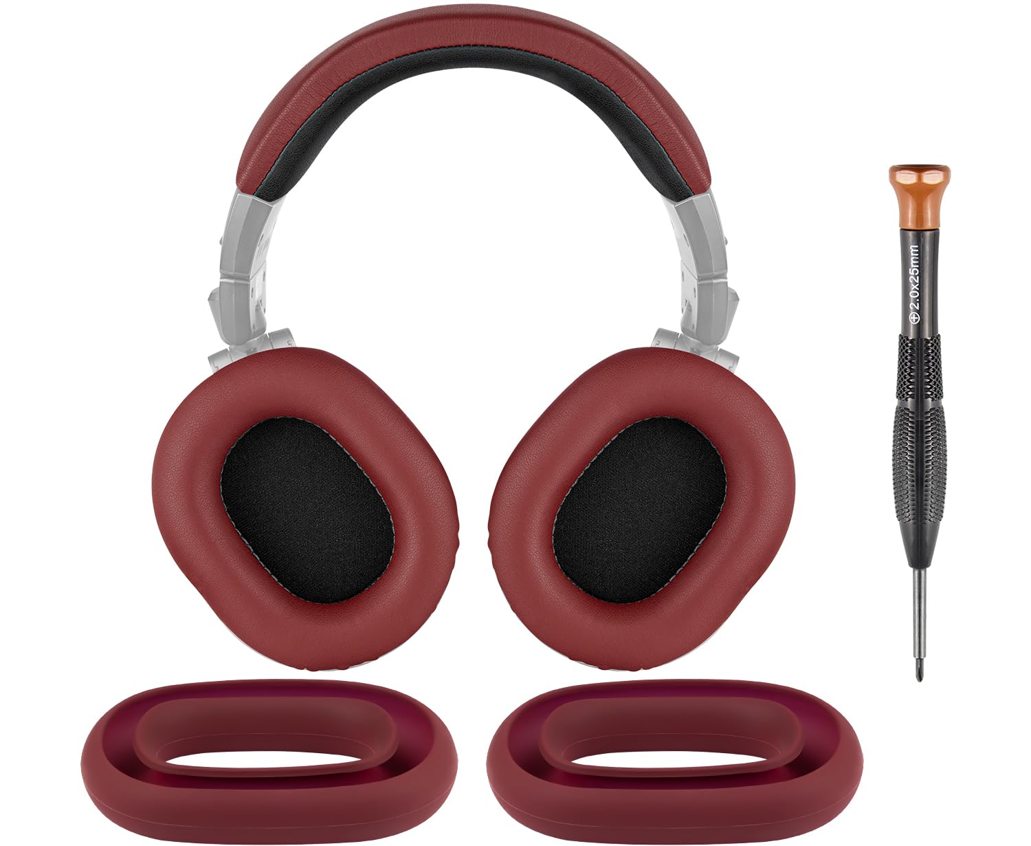 SOULWIT Ear Pads Cushions + Headband + Silicone Earpads Cover Protector, Replacement Kit for ATH M50, M50X, M50XWH, M50XBT