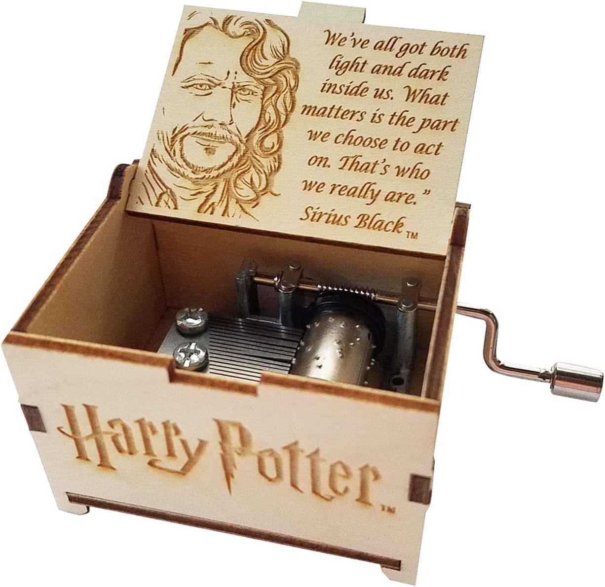 Harry Potter Mini Music Box with Movies Hedwig's Theme, Gifts for Women, Men, Birthday, Christmas, Mother’s Day, Anniversary or Merchandise Decor - Sirius Black Both Quote