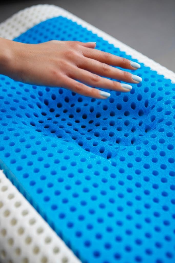 Fusion - Cuscino cervicale in Memory Foam, ortopedico per collo, tecnologia a microsfere PCM Rinfrescante