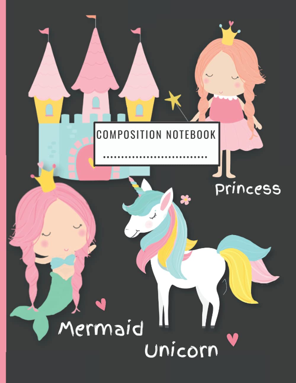 Unicorn Mermaid Princess Notebook: Composition Notebook Wide Ruled Lined Paper Notebook Journal