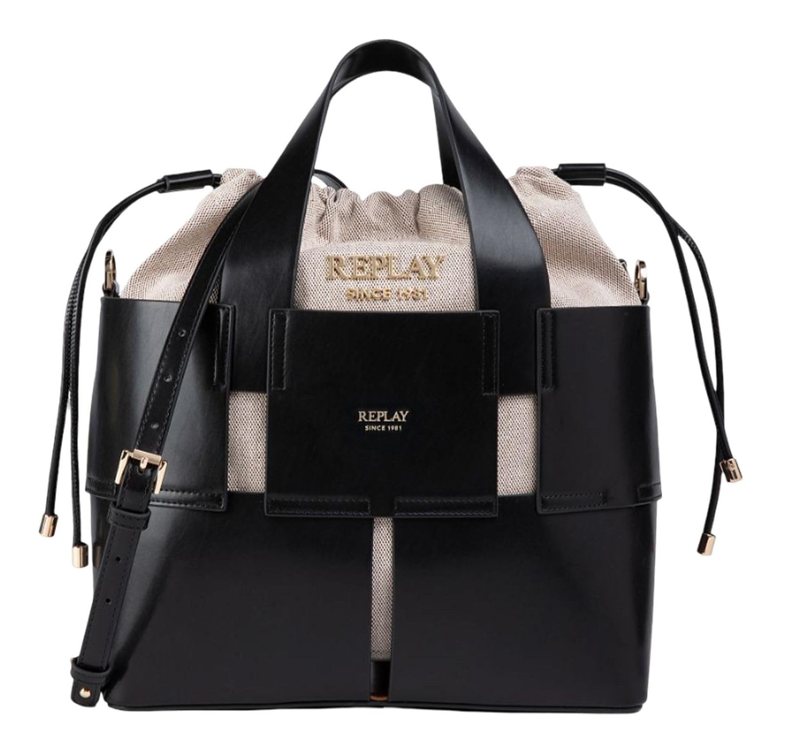 REPLAY handbag Handbag Black + Partr. + Cream White + Monk'R