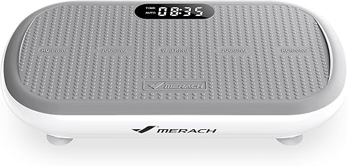 MERACH - Máquina de plataforma vibratoria para ejercicio, capacidad de 440 libras, Bluetooth y pedal de silicona, estimula la grasa profunda,