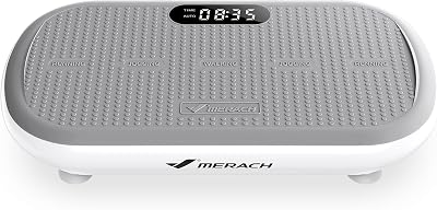 MERACH Vibration Plate Exercise Machine, Vibration Plate 440 Lbs Capacity, Bluetooth and Silicone Pedal, Stimulate Deep Fat, Vibration Plate for Lymphatic Drainage, Vibrating for Weight Loss (White)
