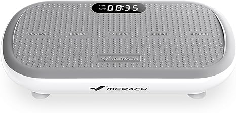 MERACH Vibration Plate Exercise Machine, Vibration Plate 440 Lbs Capacity, Bluetooth and Silicone Pedal, Stimulate Deep Fat, Vibration Plate for Lymphatic Drainage, Vibrating for Weight Loss