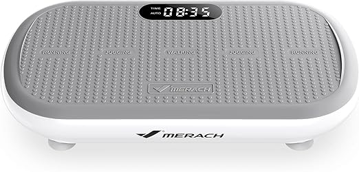 MERACH Vibration Plate Exercise Machine, Vibration Plate 440 Lbs Capacity, Bluetooth and Silicone Pedal, Stimulate Deep Fat, Vibration Plate for Lymphatic Drainage, Vibrating for Weight Loss