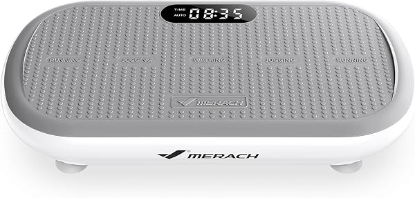 MERACH Vibration Plate Exercise Machine, Vibration Plate 440 Lbs Capacity, Bluetooth and Silicone Pedal, Stimulate Deep Fat, Vibration Plate for Lymphatic Drainage, Vibrating for Weight Loss (White)