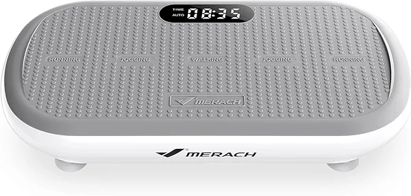 MERACH Vibration Plate Exercise Machine, Vibration Plate 440 Lbs Capacity, Bluetooth and Silicone Pedal, Stimulate Deep Fat, Vibration Plate for Lymphatic Drainage, Vibrating for Weight Loss (White)
