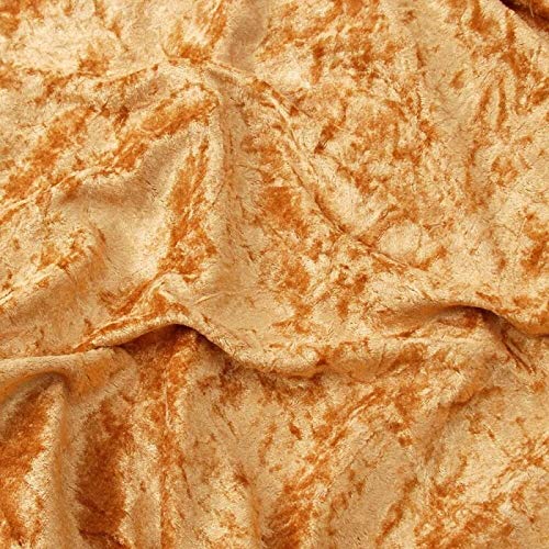 Crushed Velvet Fabric Stretch Velour Material 150cm Wide - Per Metre (Gold)