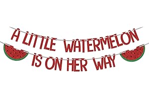 A Little Watermelon is on Her Way Banner, Baby Shower Decorations