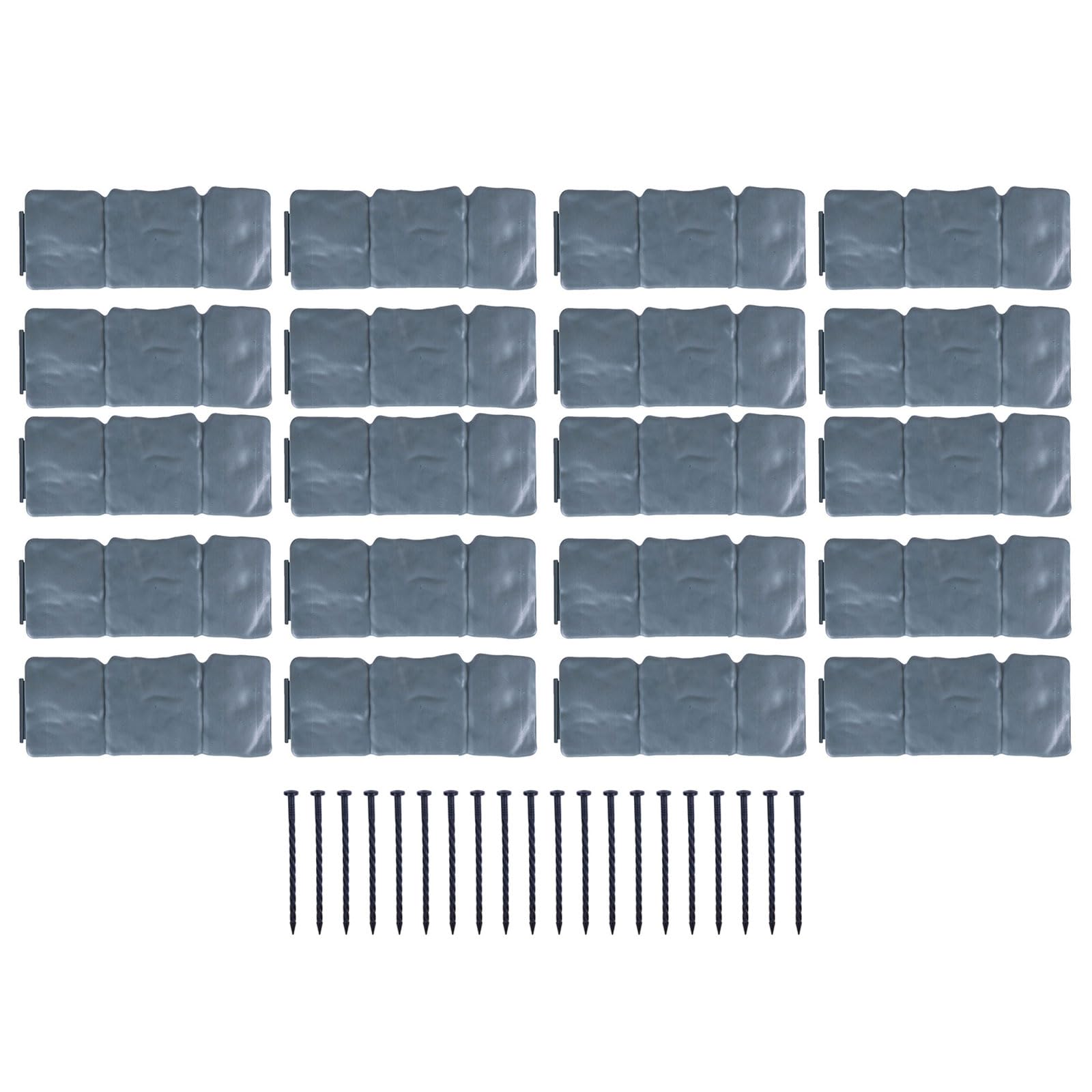 20Pcs Garden Edging Borde, Imitation Stone Fence Panels Patio Outdoor Barrier Garden Border Panels Decoration Edging Fence
