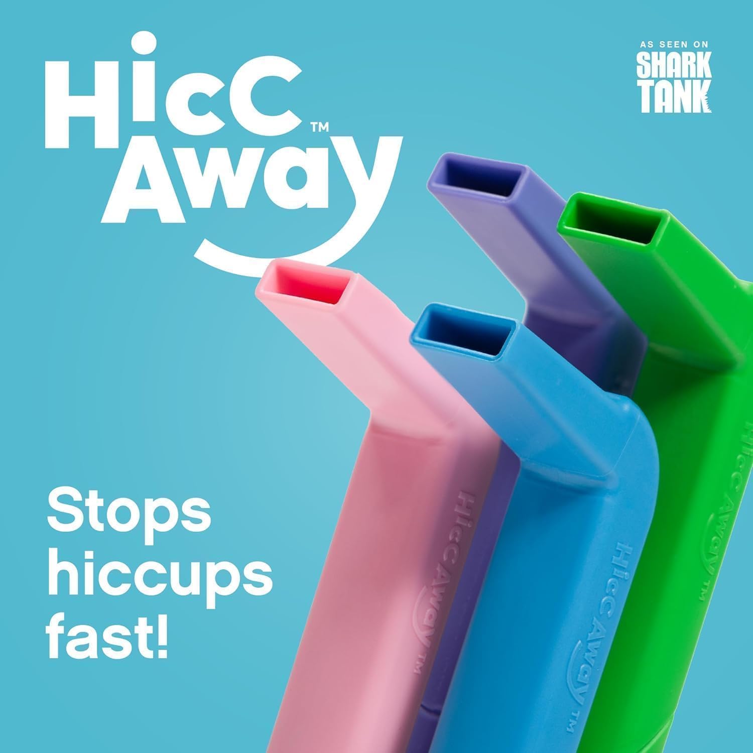HiccAway Hiccup Straw - Stops Hiccups Naturally & Fast - As Seen On Shark Tank - Clinically Proven Relief for All Ages, Children & Adults - Safe, Lightweight, & Reusable (Purple) 1 Pack