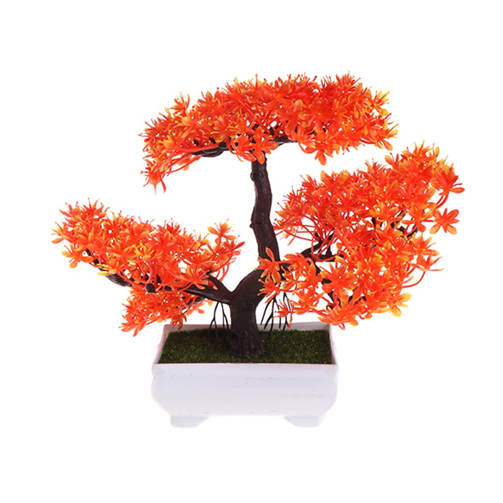 Qiuxiaoaa Orange Emulate Bonsai Wedding Decorative Artificial Flowers Fake Pot Plants Ornaments Potted Plants